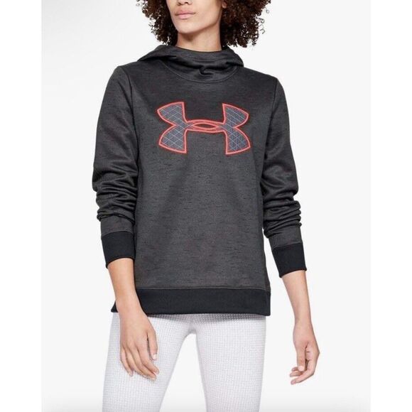 NWT! Under Armour Fleece Big Logo‎ Charcoal Gray Hoodie Sweatshirt Medium M $55 - Picture 1 of 6